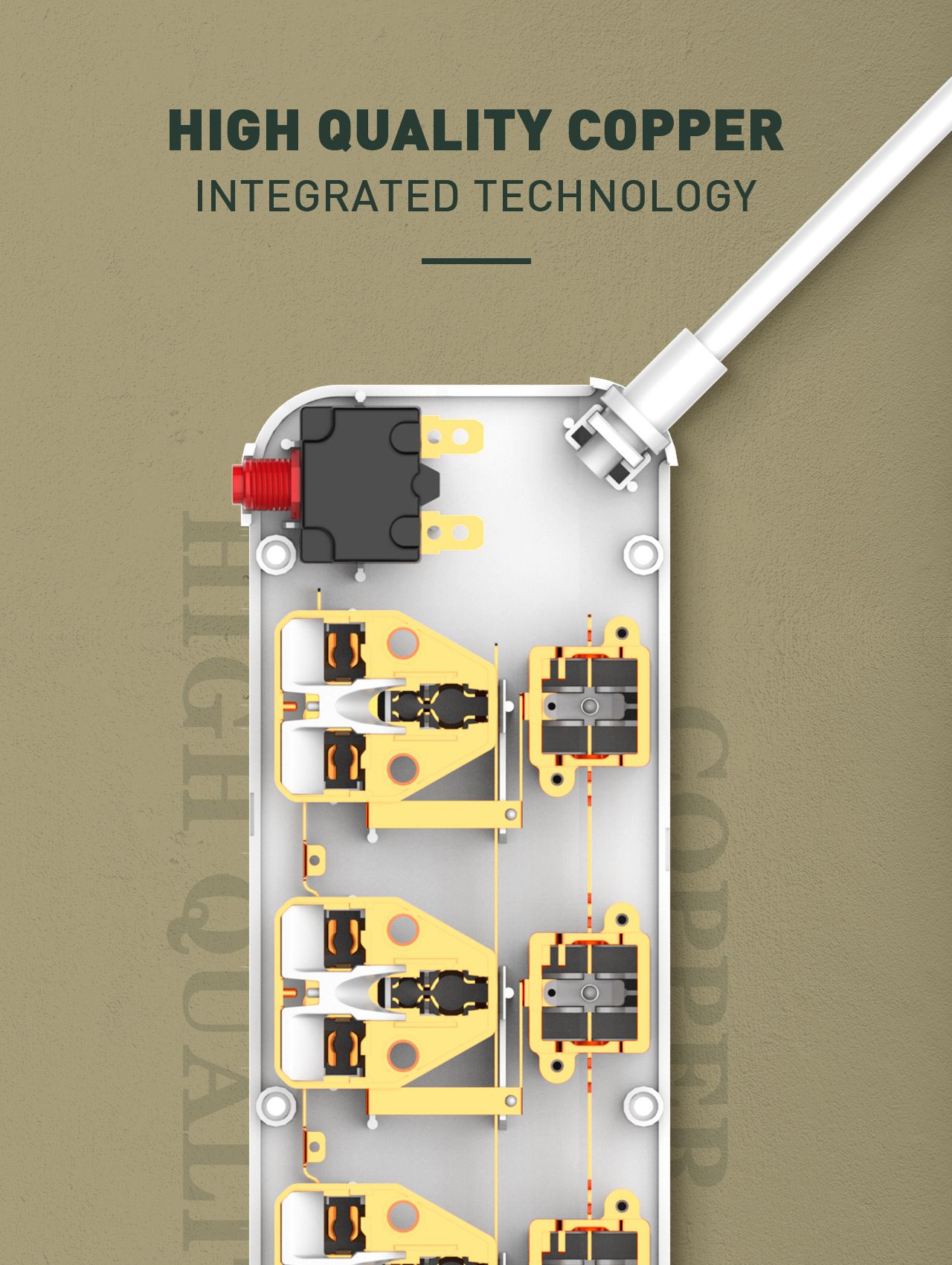 Independent switch universal strip USB power strip European standard American standard Expansion socket patch board Overload protection 2500W 5V/3.4A 4*USB-A 2 meter cable European standard  SC4408