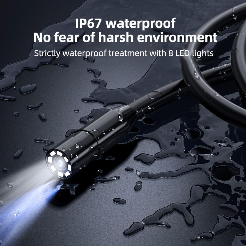 4.3 "IPS HD with screen Endoscope 1080P 8mm single lens IP67 waterproof LED lighting 2000 mah battery 5 meter line handheld convenient for home appliance repair pipe maintenance Car repair  C43