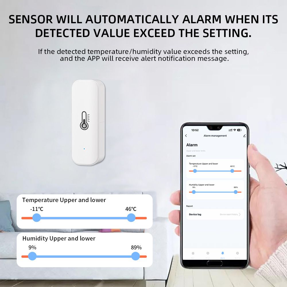 tuya APP Smart wifi Temperature and Humidity detector Indoor temperature and humidity sensor Greenhouse sensor  TH08