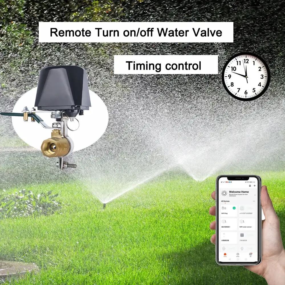 WiFi Gas valve manipulator Water valve tuya Smart APP remote water pipe gas smart valve mobile phone control timing switch intelligent linkage  RQF