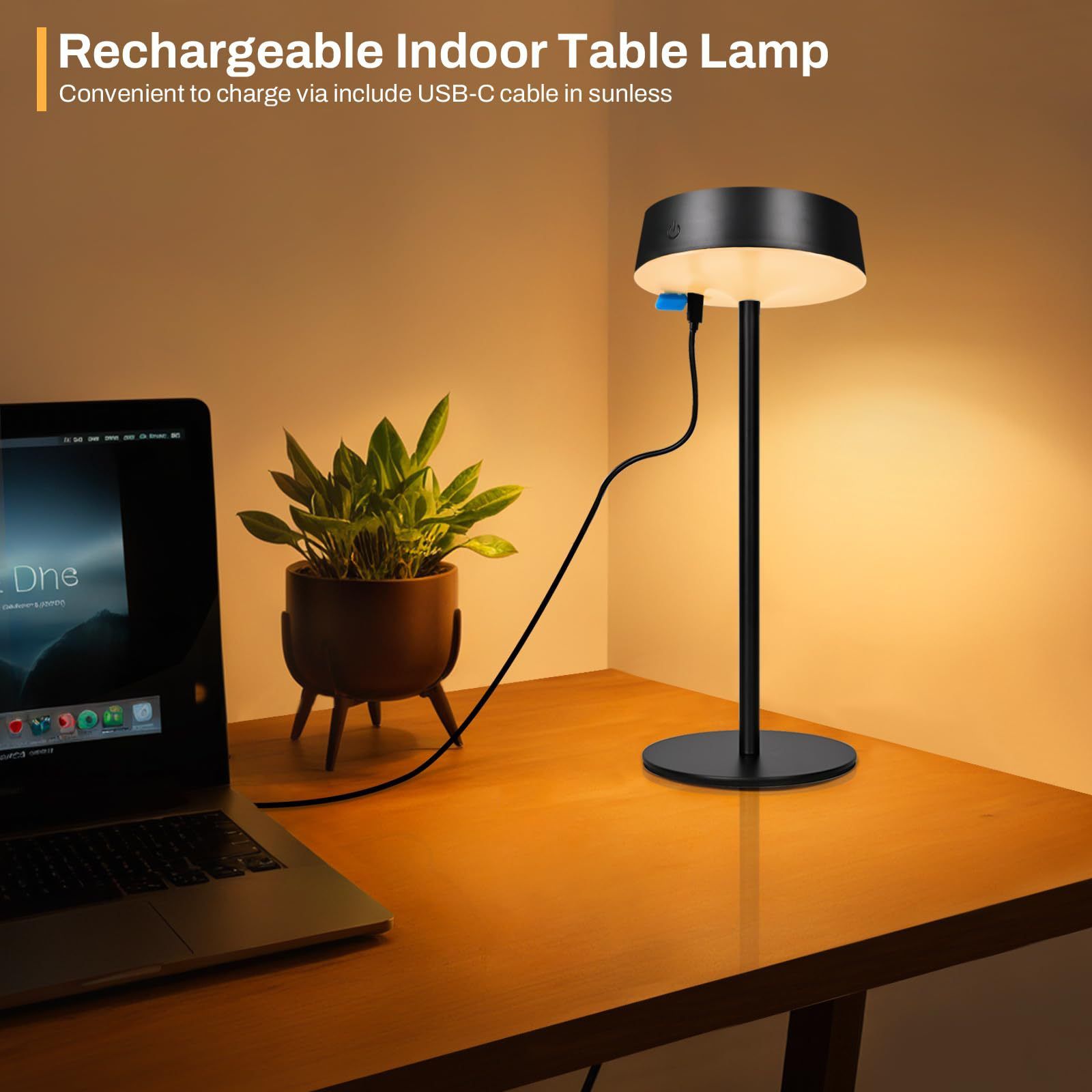 Outdoor IP67 solar table lamp, night light, dining table light, camping light, indoor charging and plugging dual-purpose, atmosphere, light luxury and high-end feel, 2000mah battery  TD04