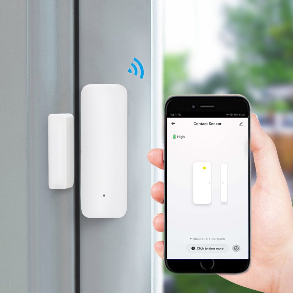 Tuya Door magnetic Smart Home wifi door magnetic door and window alarm Smart door and window sensor remote alarm low battery alert app notification  WL-19DWT