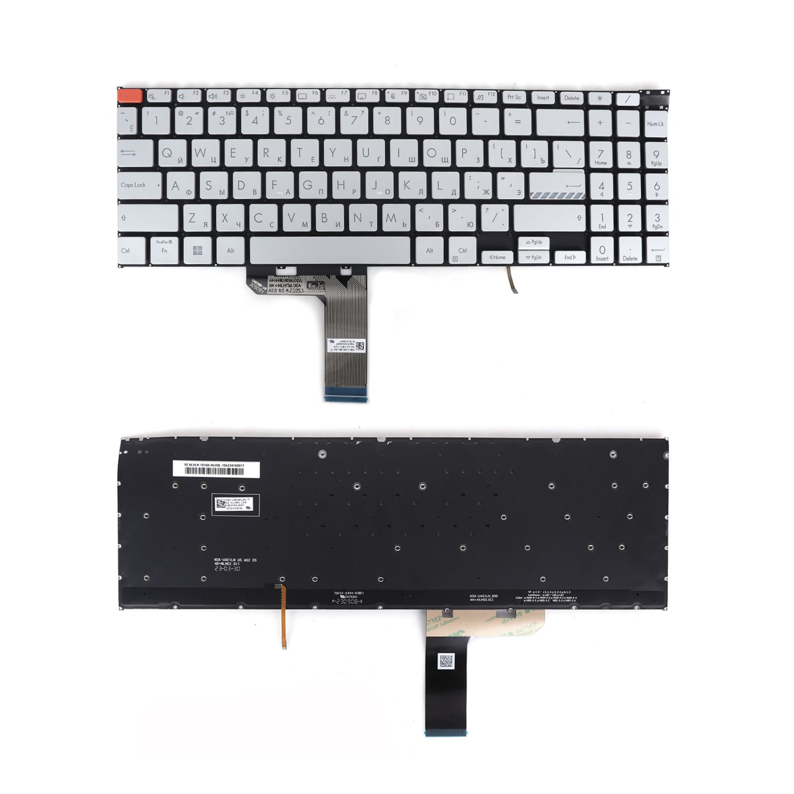 Asus K6602Z X1603Z K6502V N7601Z N7600Z SILVER（Backlit，Small Enter，Esc Orange，Win8）  9Z.NLHBN.L0R