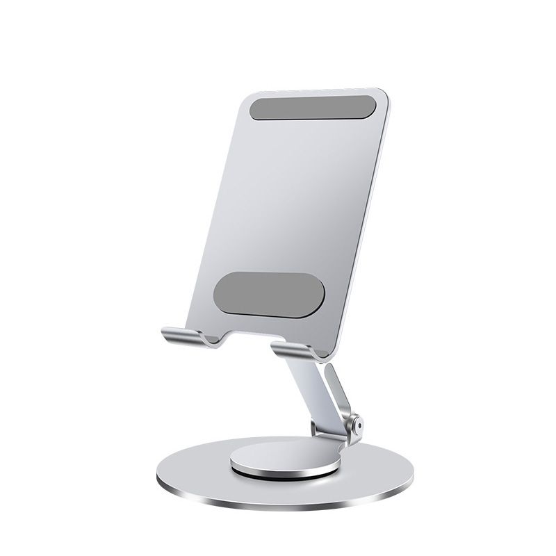 [Silvery] Aluminum phone stand Tablet stand 360° rotating desktop stand Portable folding adjustable stand Mobile Phone Mounts & Stands P36-1