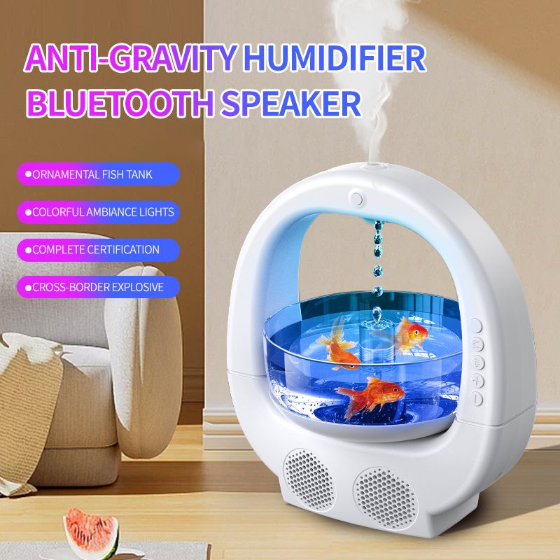 Anti-gravity humidifier Household bedroom air water supply water drop backflow Multi-function Bluetooth speaker Humidifier Bluetooth sound ambient light Type-C power cord (without fish)  Y11