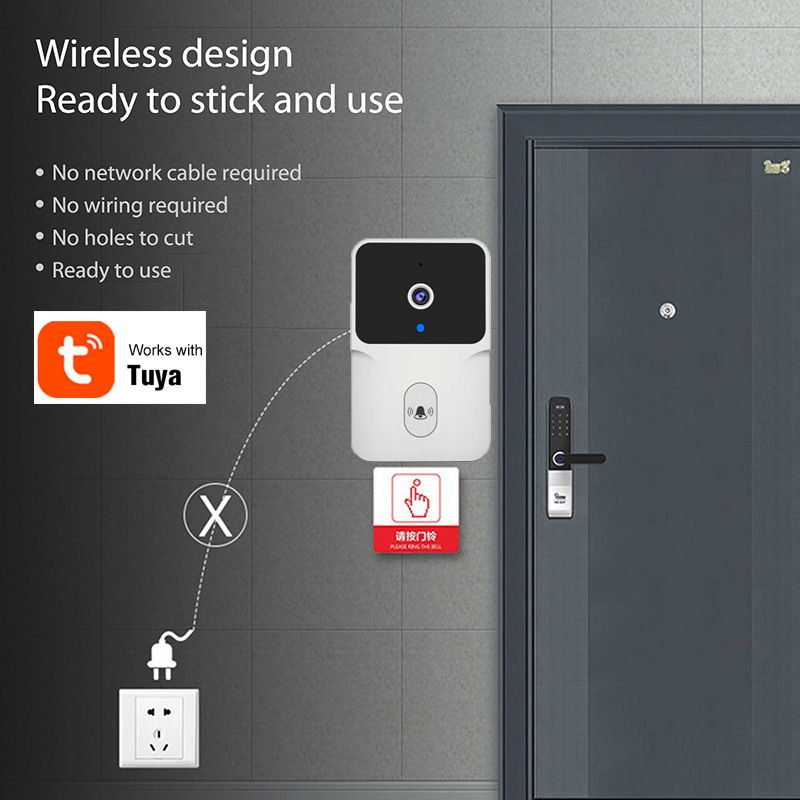 tuya APP Smart doorbell Visual doorbell wireless remote surveillance video intercom high-definition night vision two-way voice intercom Lithium battery long standby  WL-ML01