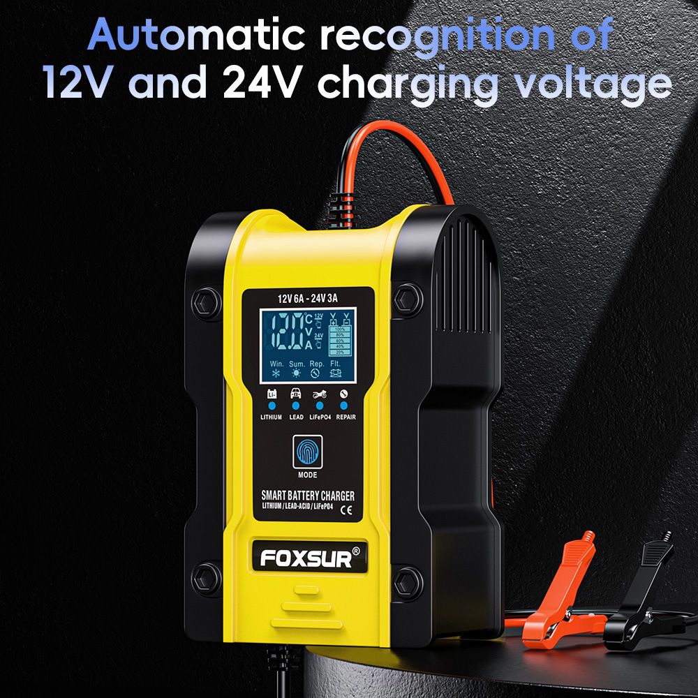 12.6V lithium battery, 12V 24V lead-acid battery, lithium iron phosphate charger, car and motorcycle battery charger  FBC122406D