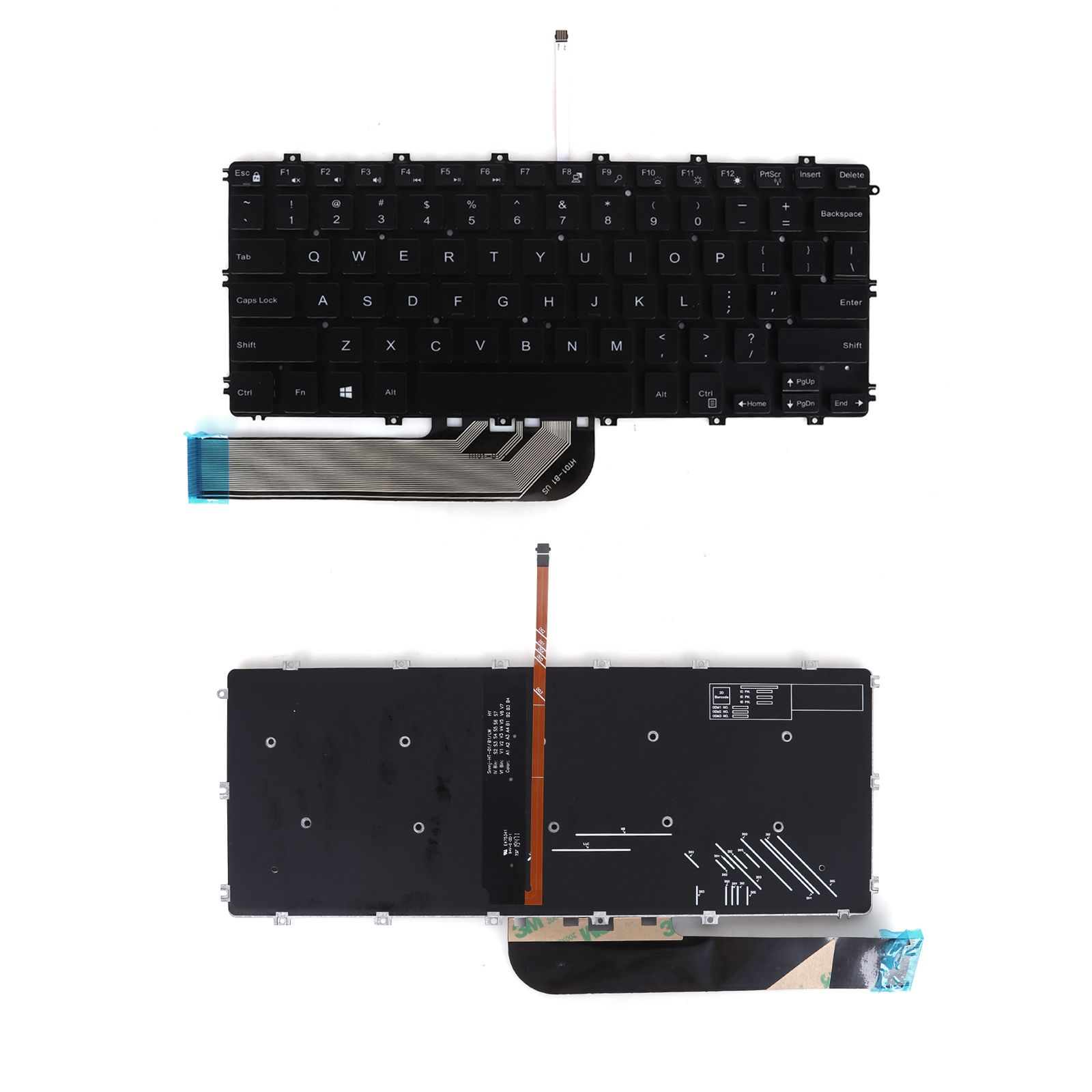 Dell Inspiron 7386 5480 5485 5488 5481 5482 5485 5491 Latitude 3400 Vostro 5481 5581 P77F Black( Backlit,WIN8) US N/A Laptop Keyboard ()