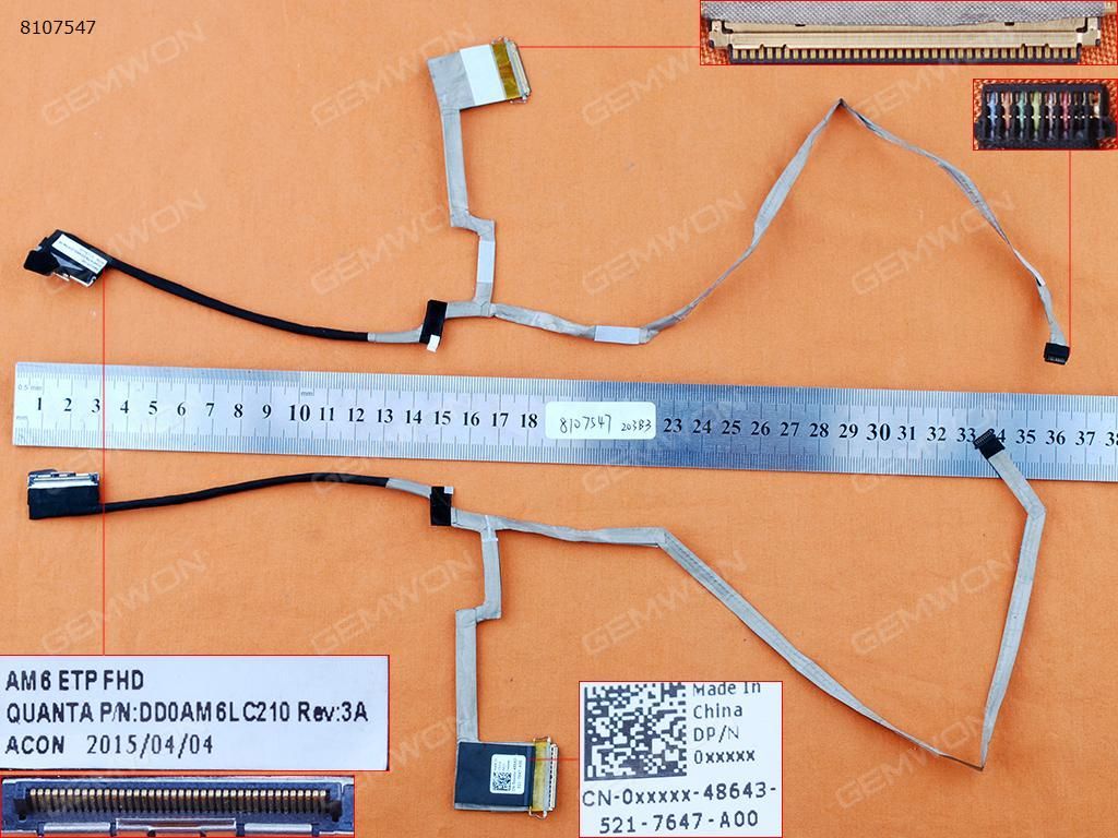 DELL Inspiron 15 7547 7548 15-7547 FHD，OEM LCD/LED Cable DD0AM6LC210